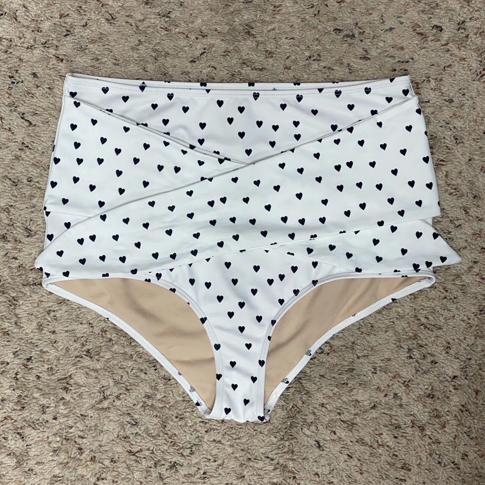 Kortni Jeane black hearts tie front swim bottoms